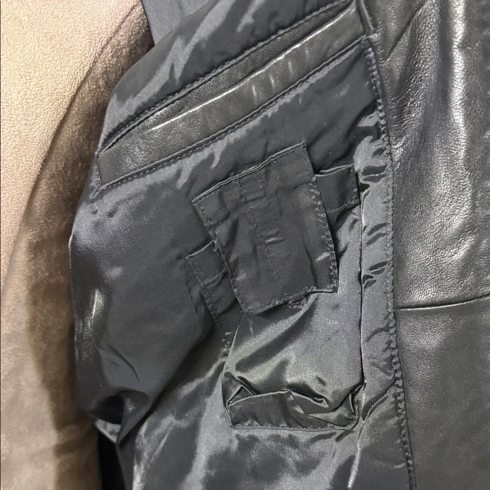 Alfani Buttery Soft Black Leather Jacket - Size Large - Picture 10 of 14